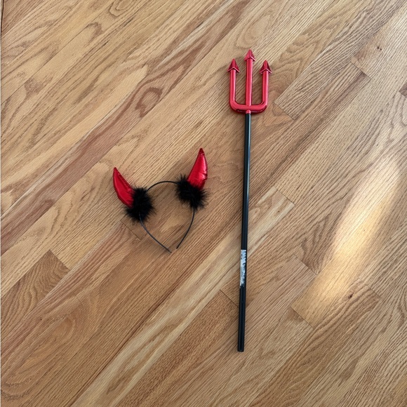 Halloween costume Devils horns headband and devil pitchfork - Picture 1 of 1